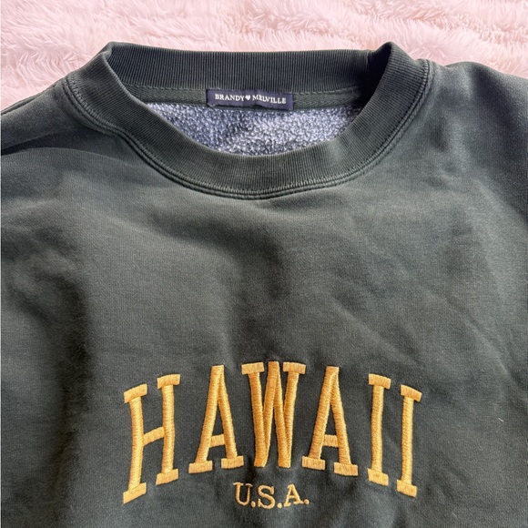 Brandy Melville Hawaii U.S.A. Green Sweatshirt OS - Picture 2 of 5